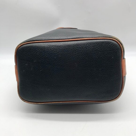 Dooney & Bourke Black & Brown Pebbled Grain Leather Vintage Bucket Bag - Picture 5 of 10